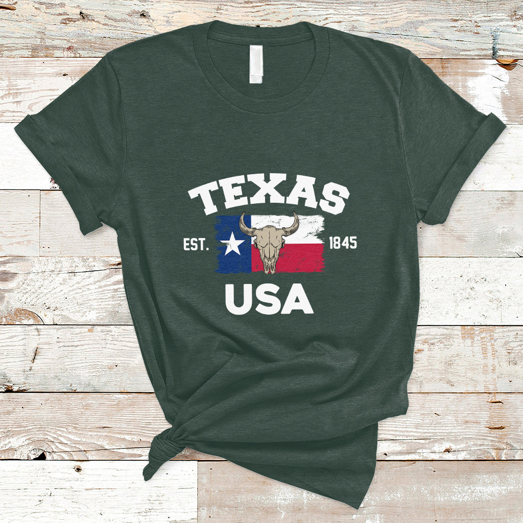 Vintage Texas EST 1845 Souvenir Texas Independence Day Texan Pride T Shirt - Wonder Print Shop