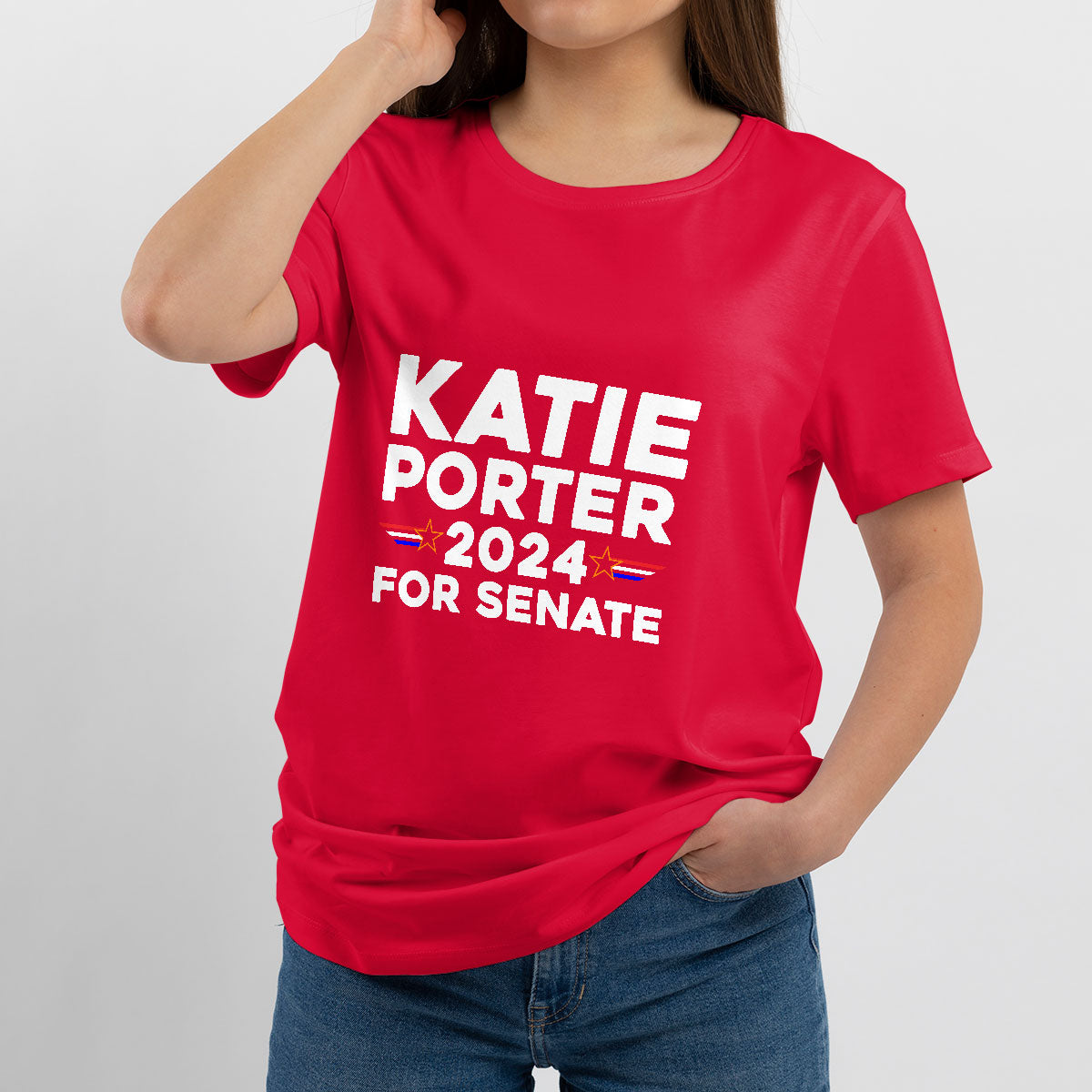 Katie Porter 2024 For US Senate California Democrat Senator - White T Shirt - Wonder Print Shop