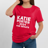 Katie Porter 2024 For US Senate California Democrat Senator - White T Shirt - Wonder Print Shop