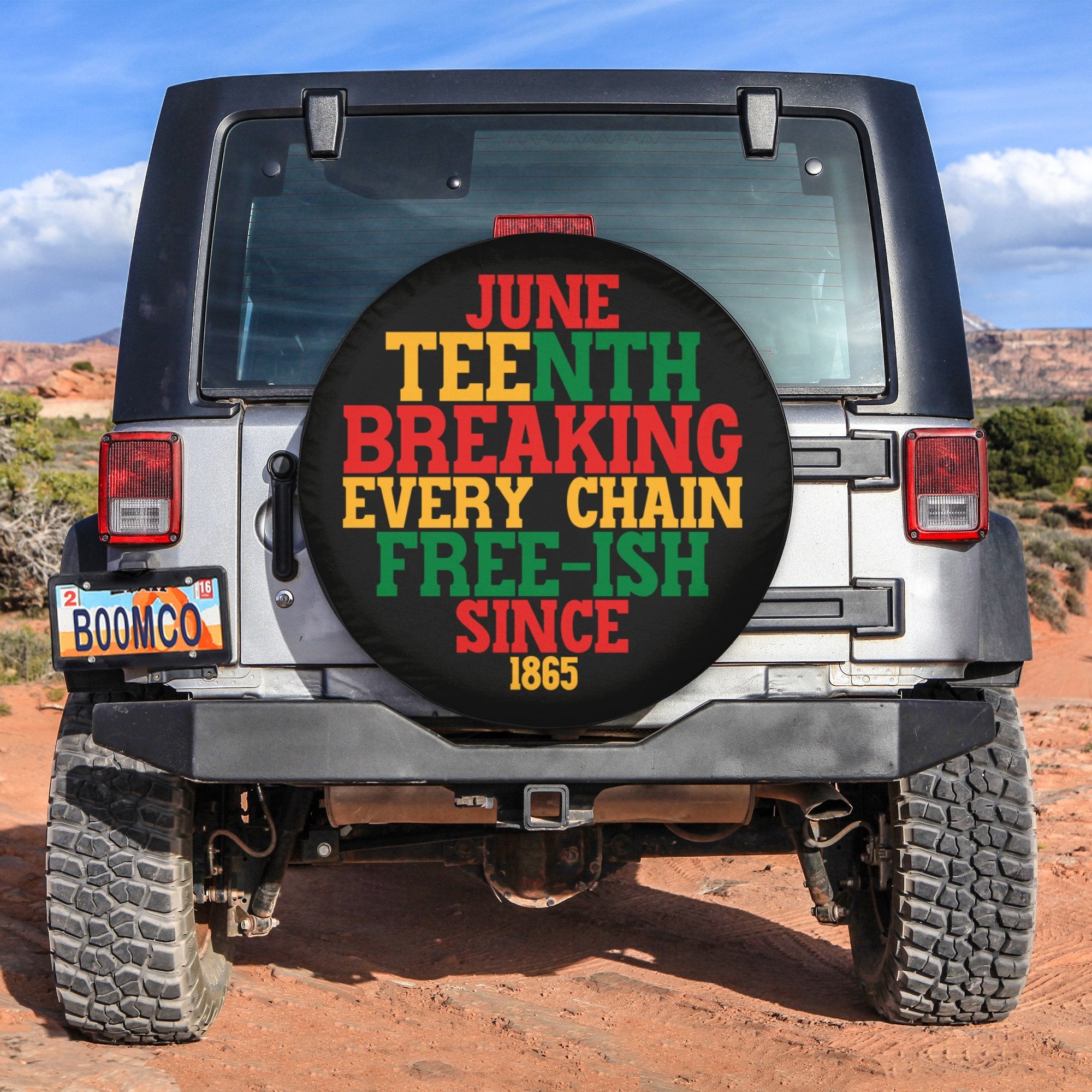 African Tire Covers - Juneteenth Spare Tire Cover Breaking Every Chain Free-ish Since 1865 NO.145 LT8 - Wonder Print Shop