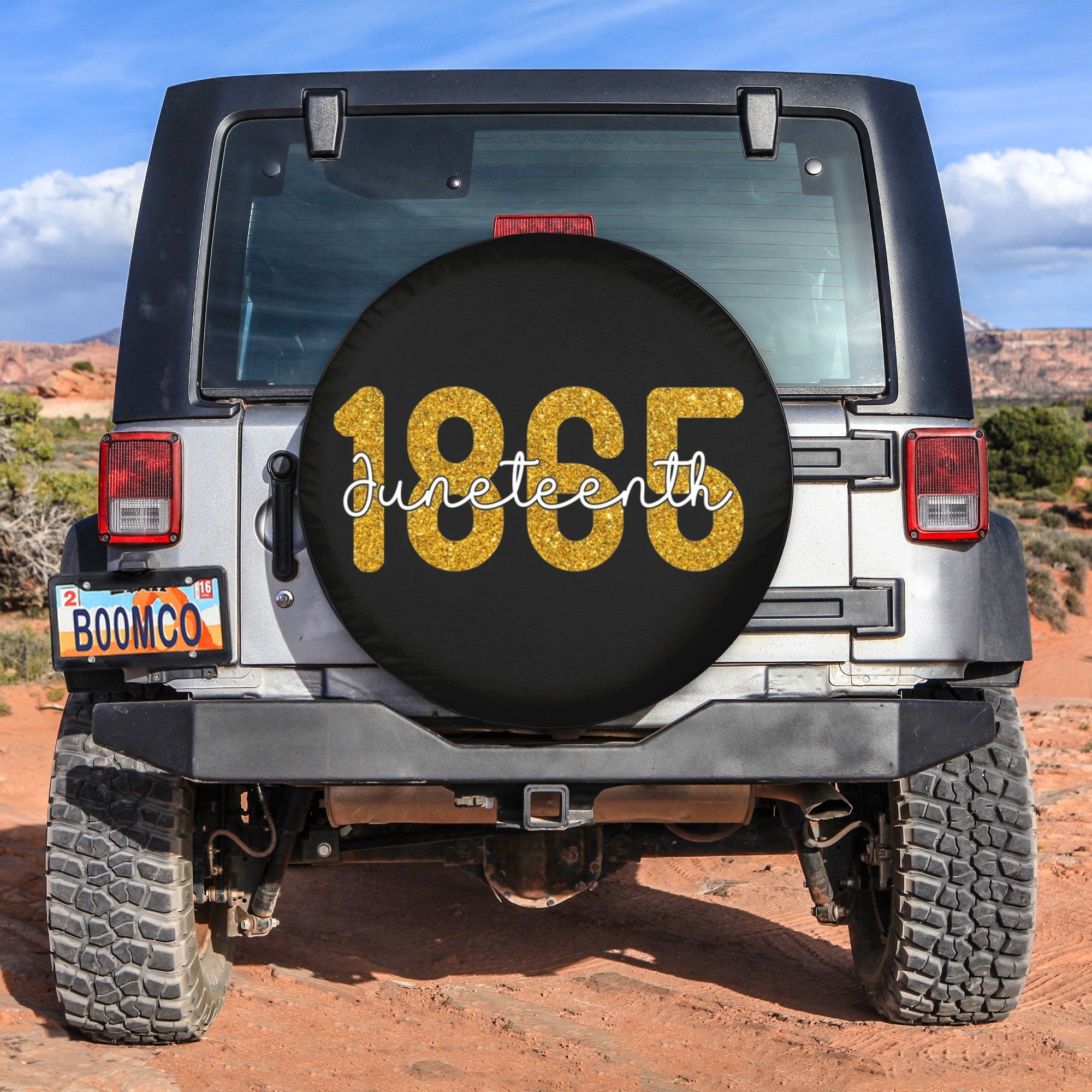 African Tire Covers - Juneteenth Spare Tire Cover 1865 Gold Style NO.148 LT8 - Wonder Print Shop