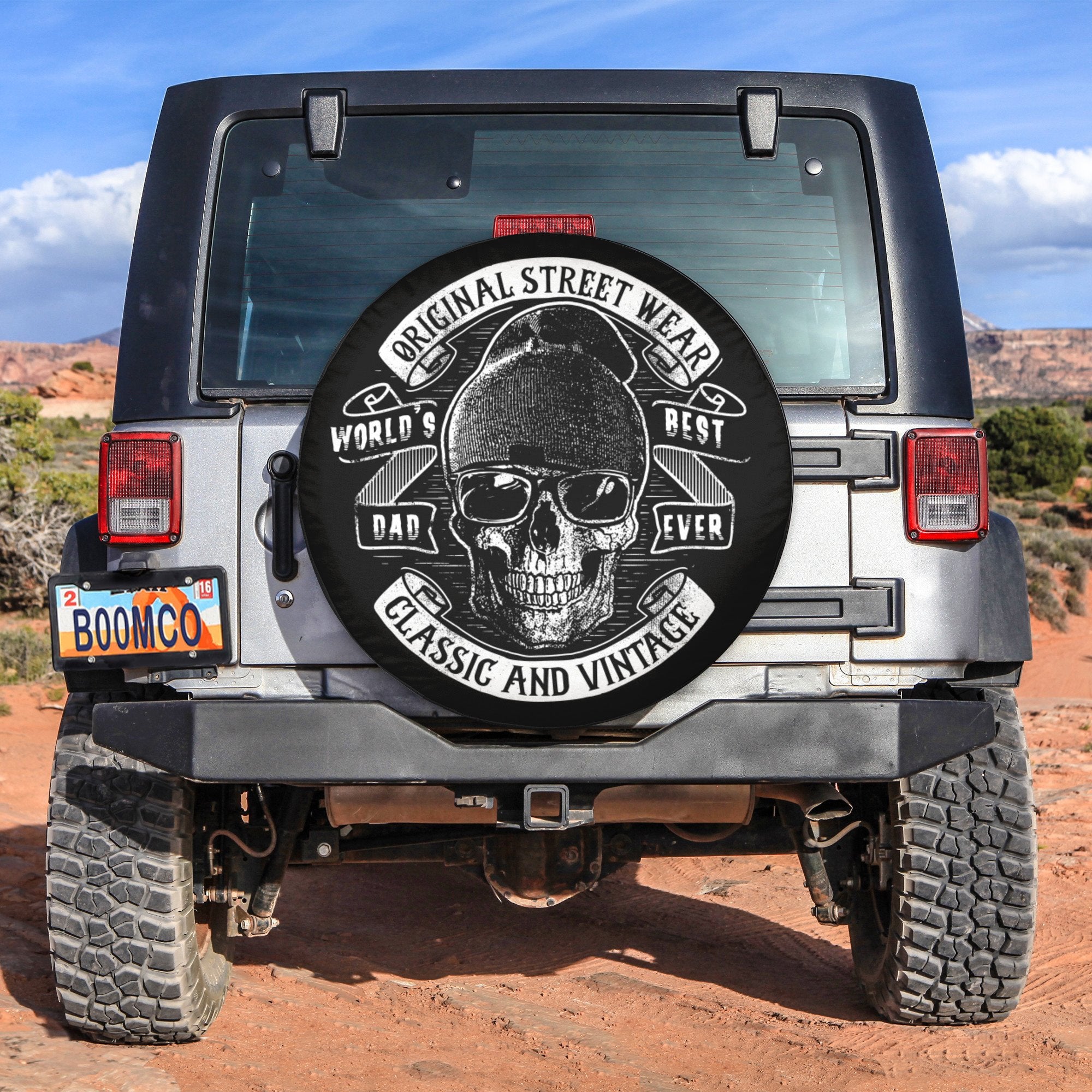 Father's Day Tire Covers - Original Street Wear Skull Classic And Vintage Spare Tire Cover World's Best Dad Ever NO.149 LT8 - Wonder Print Shop