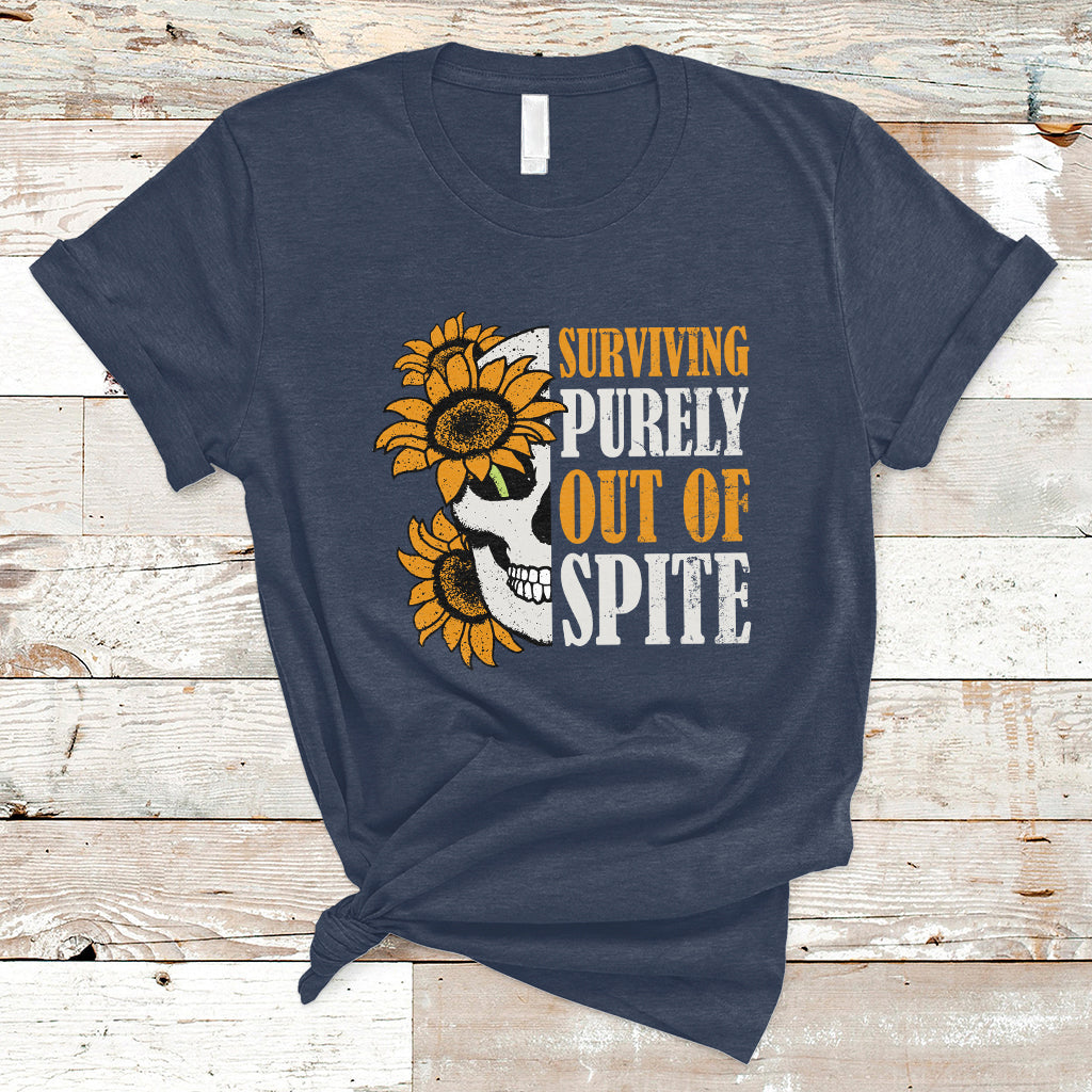 Groovy Surviving Purely Out Of Spite A Humorous Funny Joke T Shirt - Wonder Print Shop