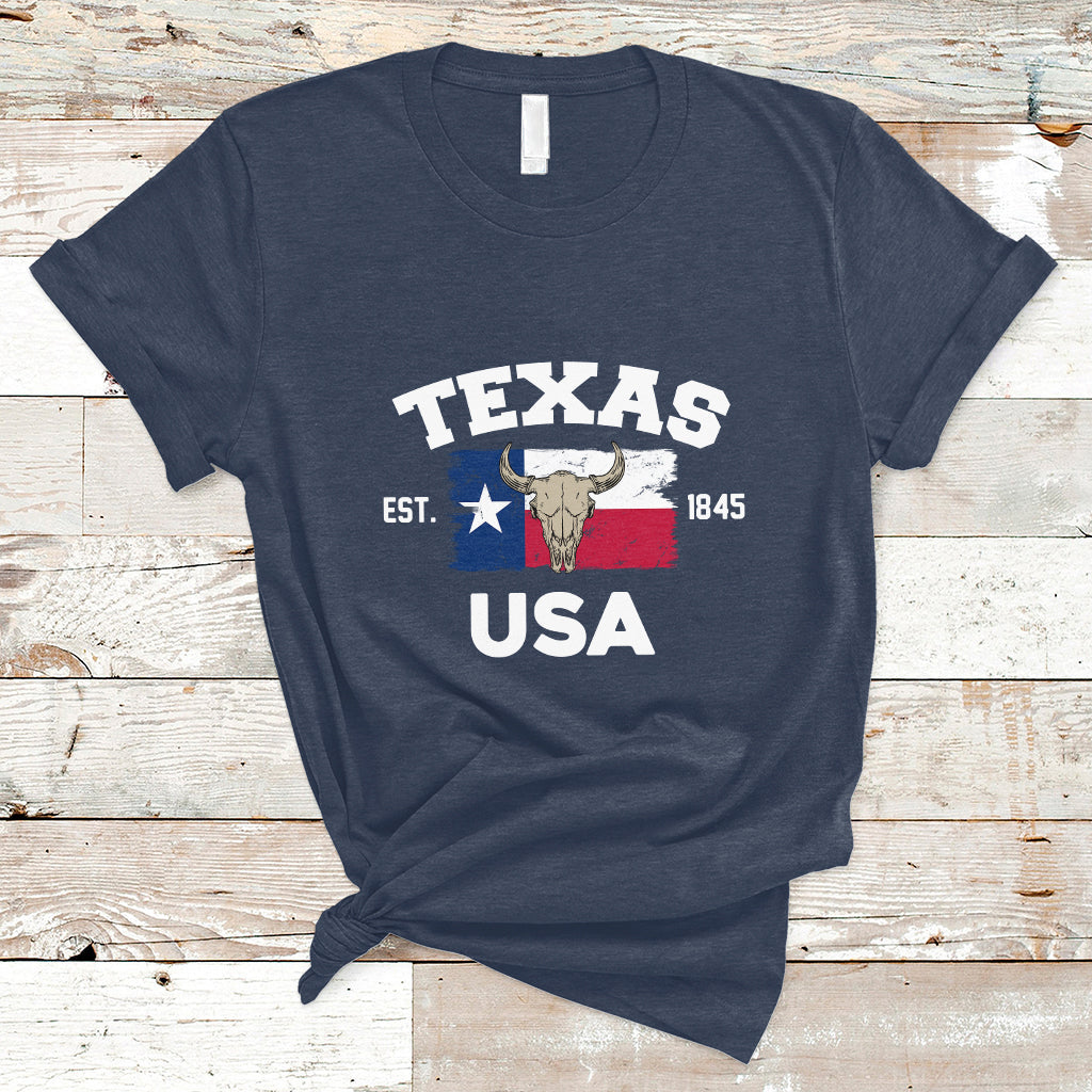 Vintage Texas EST 1845 Souvenir Texas Independence Day Texan Pride T Shirt - Wonder Print Shop