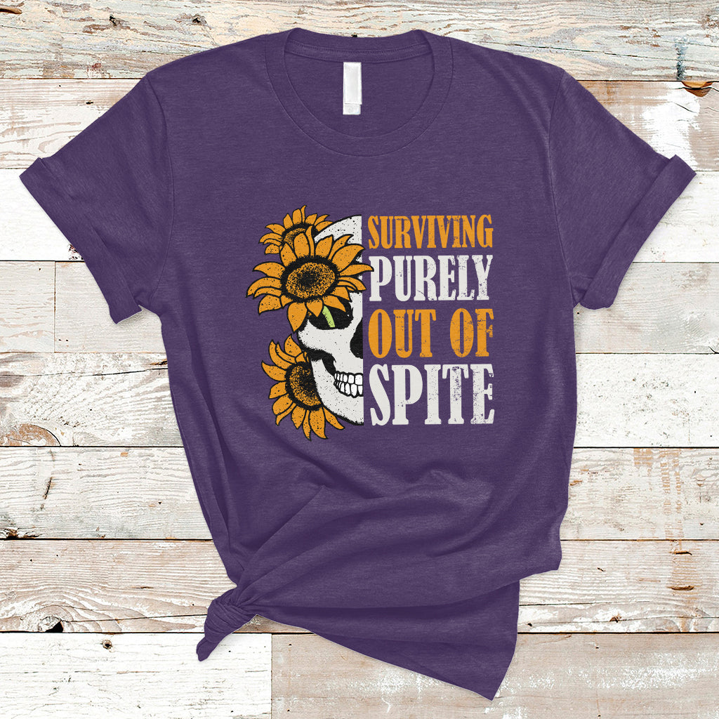 Groovy Surviving Purely Out Of Spite A Humorous Funny Joke T Shirt - Wonder Print Shop