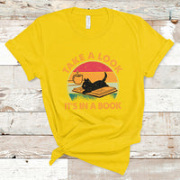 Take A Look It's In A Book Vintage Reading Cat Bookworm Librarian T Shirt - Wonder Print Shop