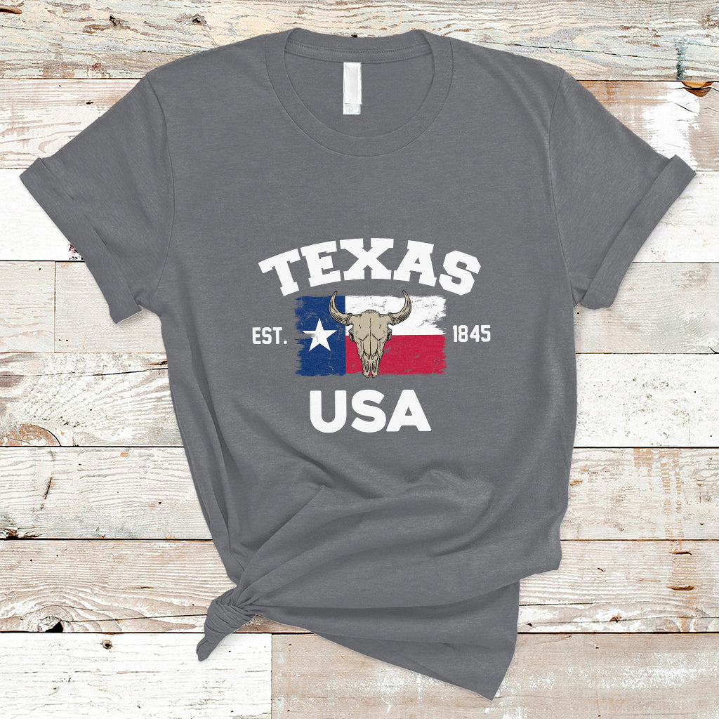 Vintage Texas EST 1845 Souvenir Texas Independence Day Texan Pride T Shirt - Wonder Print Shop