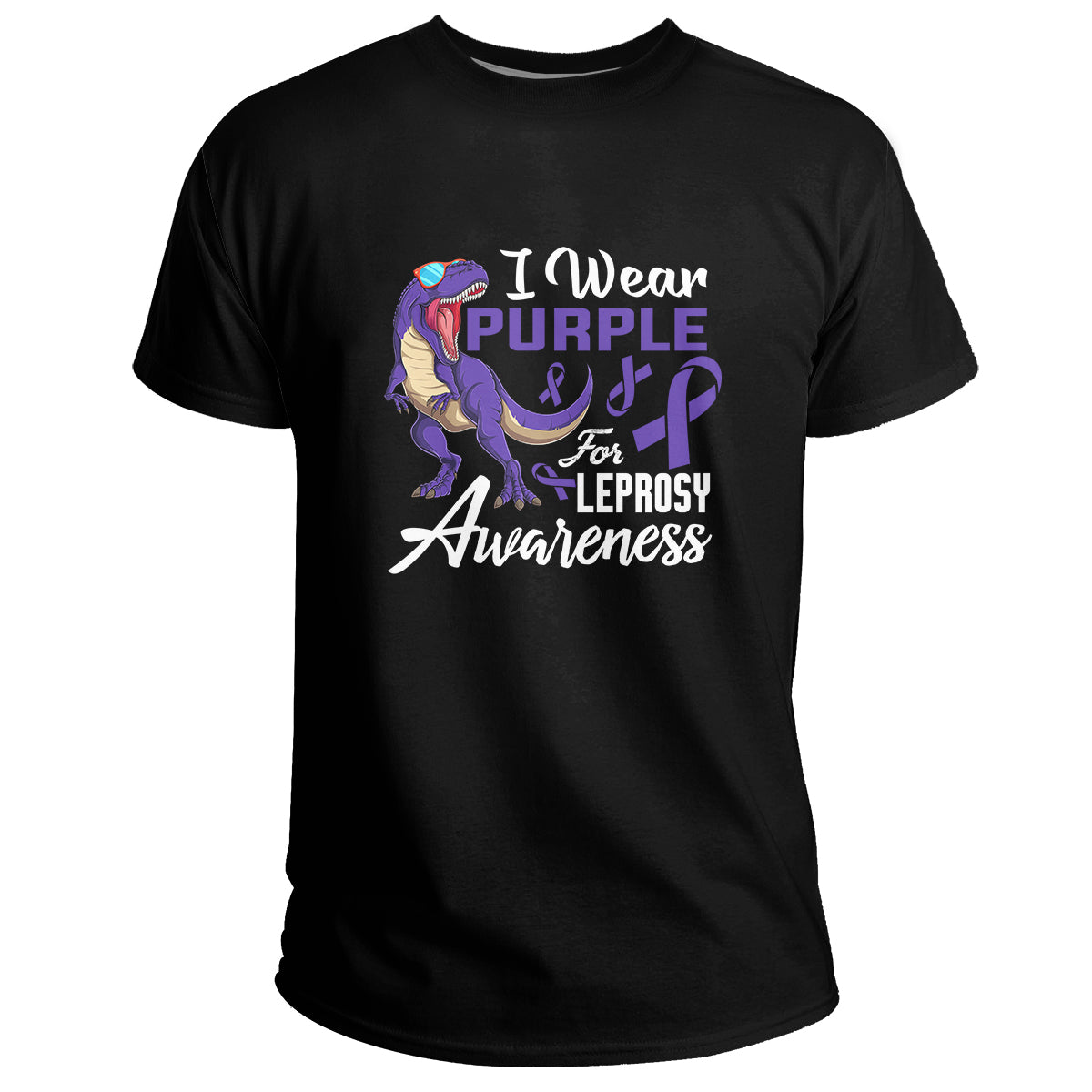 I Wear Purple For Leprosy Awareness Purple Ribbon, Awareness T Shirt - Wonder Print Shop