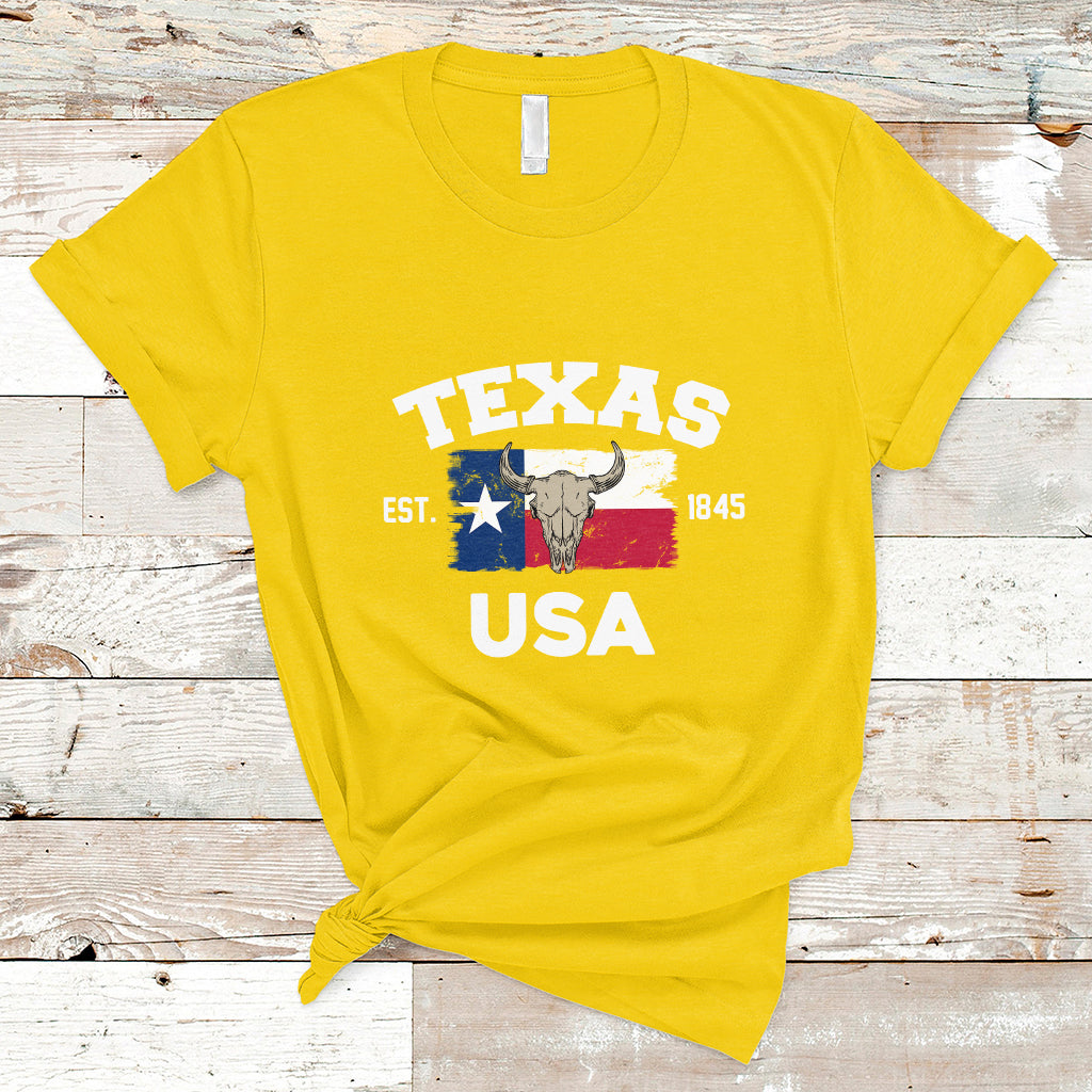 Vintage Texas EST 1845 Souvenir Texas Independence Day Texan Pride T Shirt - Wonder Print Shop