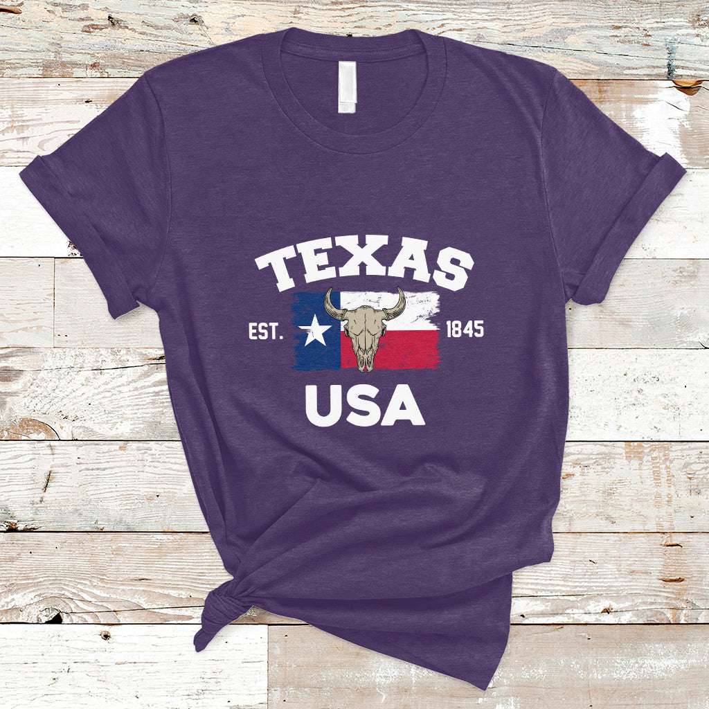 Vintage Texas EST 1845 Souvenir Texas Independence Day Texan Pride T Shirt - Wonder Print Shop