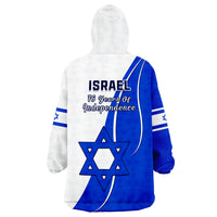 Israel Independence Day Wearable Blanket Hoodie Yom Haatzmaut Curvel Style - Wonder Print Shop