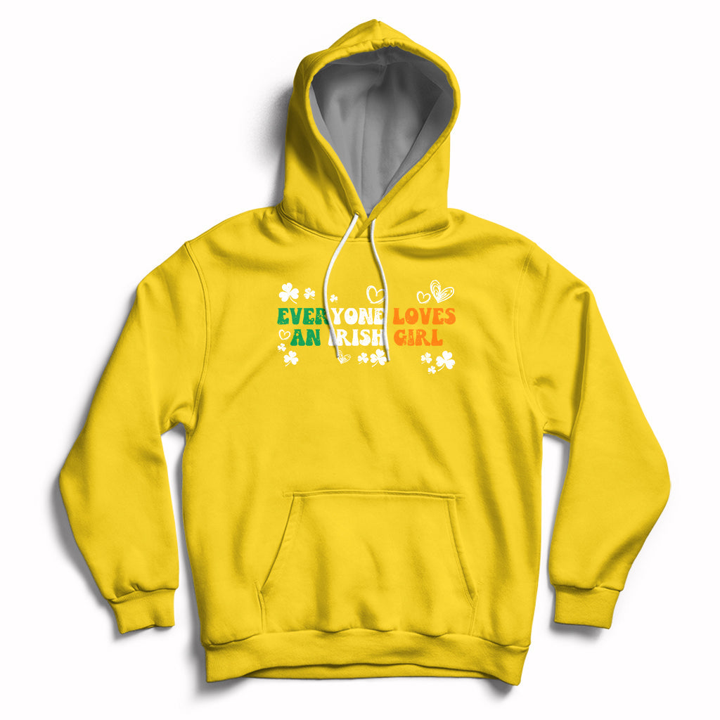 Everyone Loves An Irish Girl St. Patrick's Womens Girls Colorful Hoodie - Wonder Print Shop