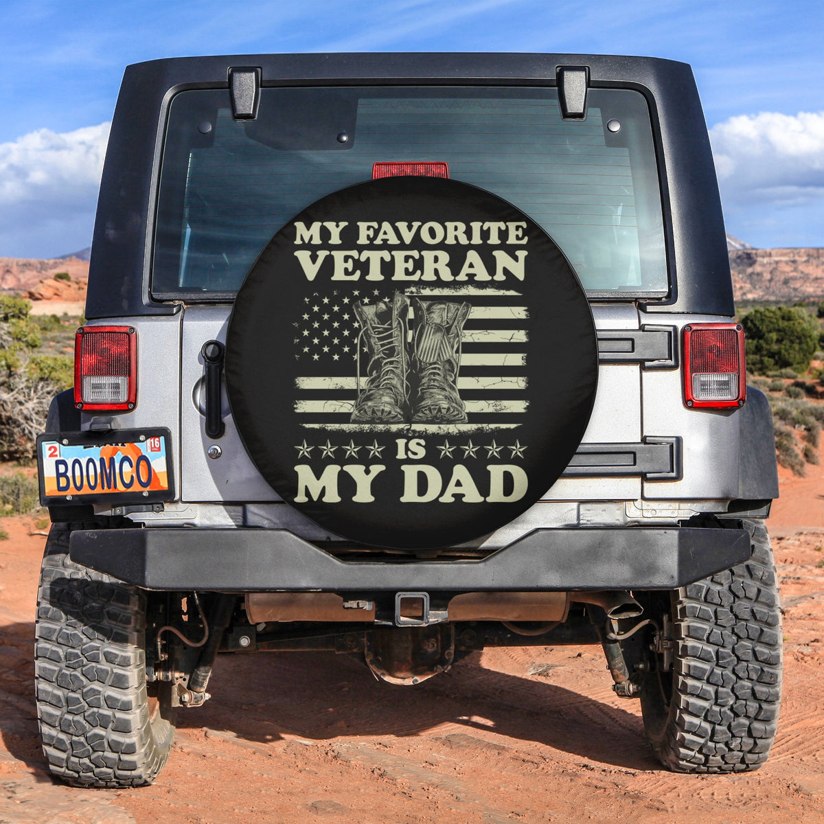 4th Of July Tire Covers - US Independence Day My Favorite Veteran Is My Dad Spare Tire Cover NO.67 LT8 - Wonder Print Shop