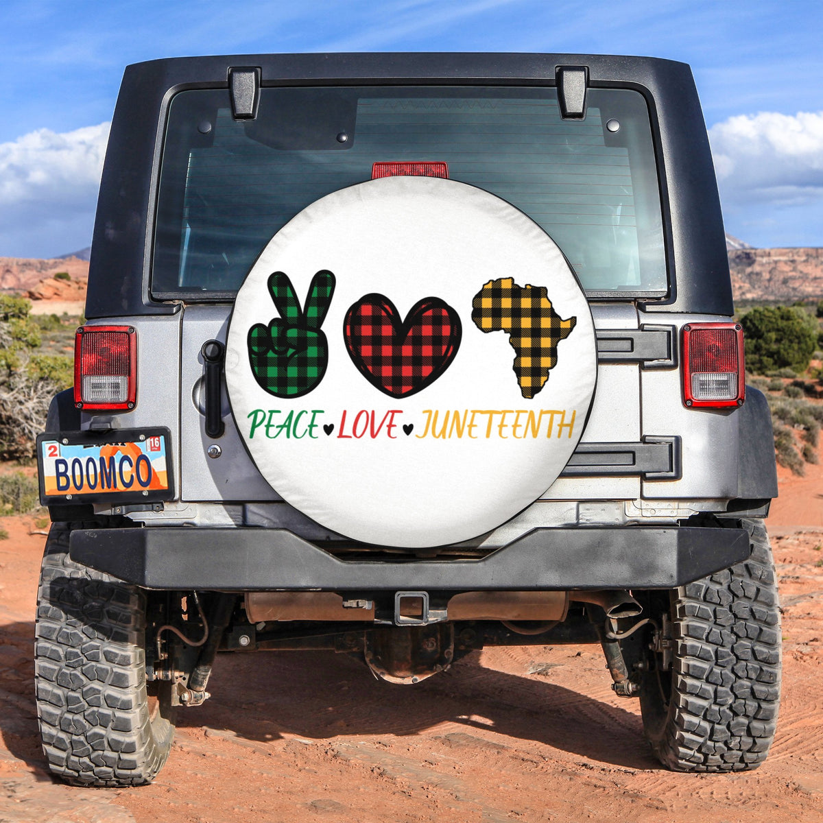 African Tire Covers - Juneteenth Spare Tire Cover Peace Love Juneteenth NO.151 LT8 - Wonder Print Shop