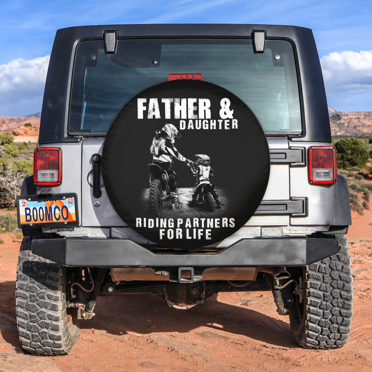 Father's Day Tire Covers - Father And Daughter Riding Partners For Life Spare Tire Cover NO.154 LT8 - Wonder Print Shop