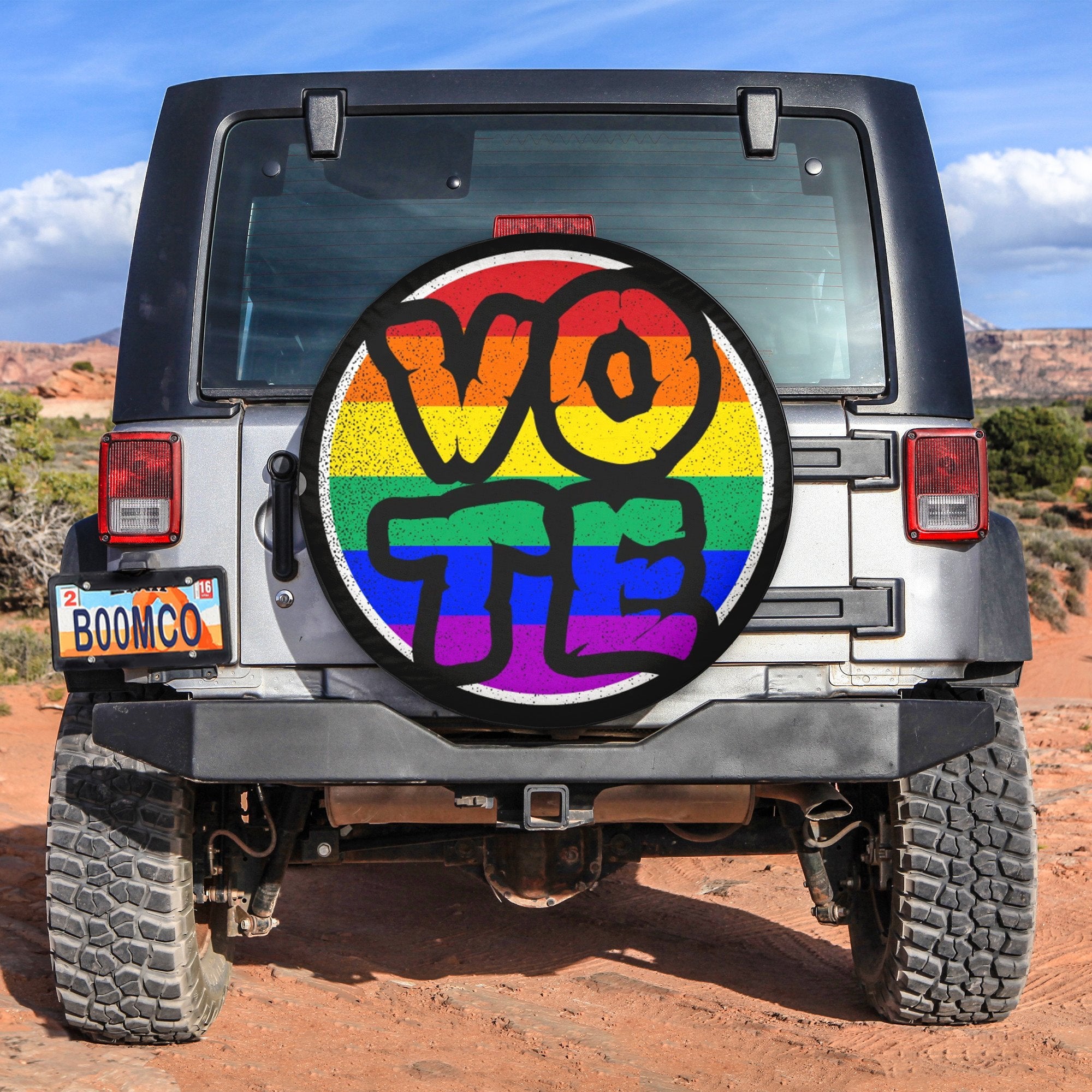 LGBT Tire Covers - Vote Pride Spare Tire Cover NO.94 LT8 - Wonder Print Shop