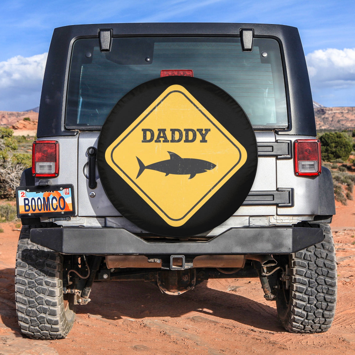 Father's Day Tire Covers - Daddy Shark Spare Tire Cover Warning Sign NO.158 LT8 - Wonder Print Shop