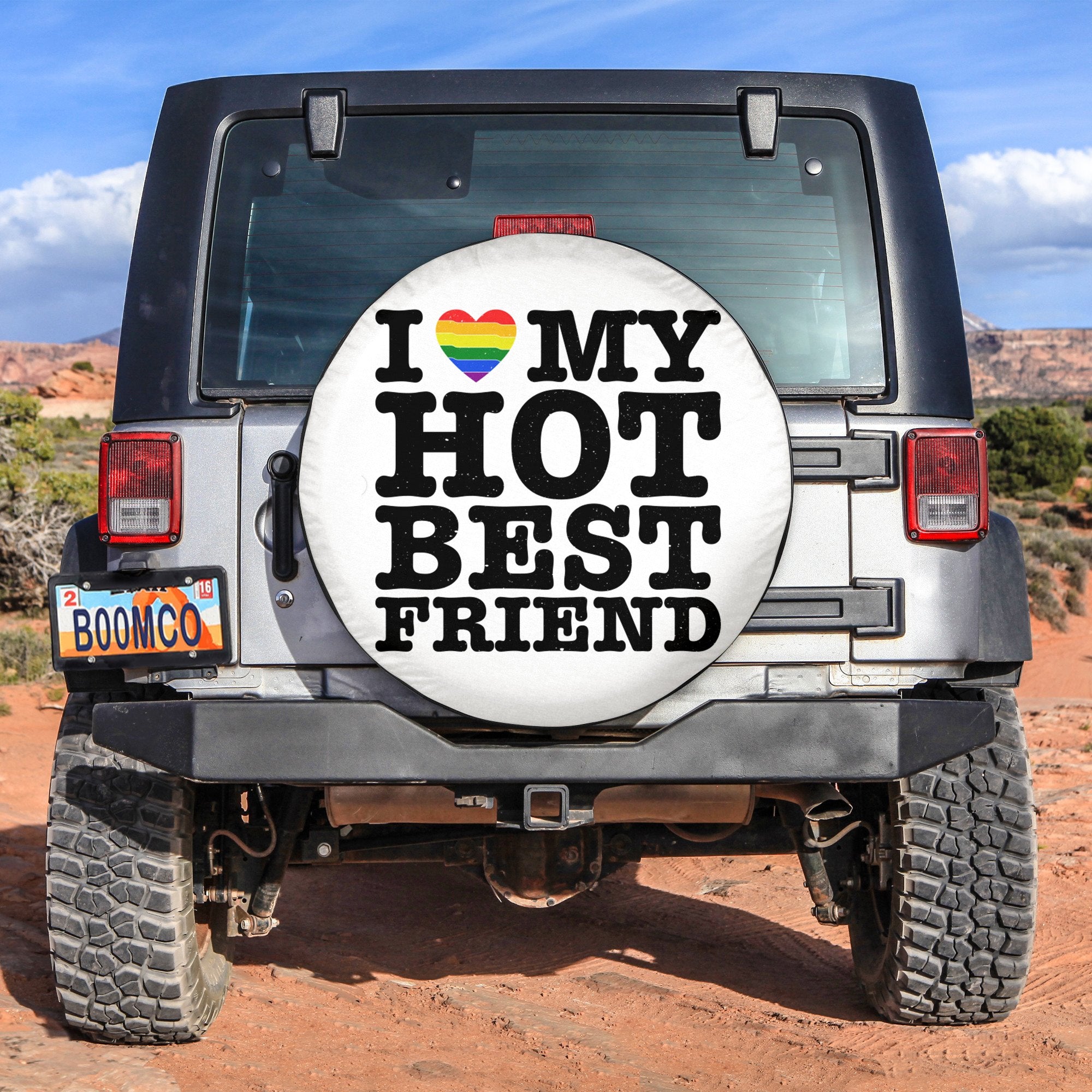 LGBT Tire Covers - I Love My Hot Best Friend Pride Spare Tire Cover NO.97 LT8 - Wonder Print Shop