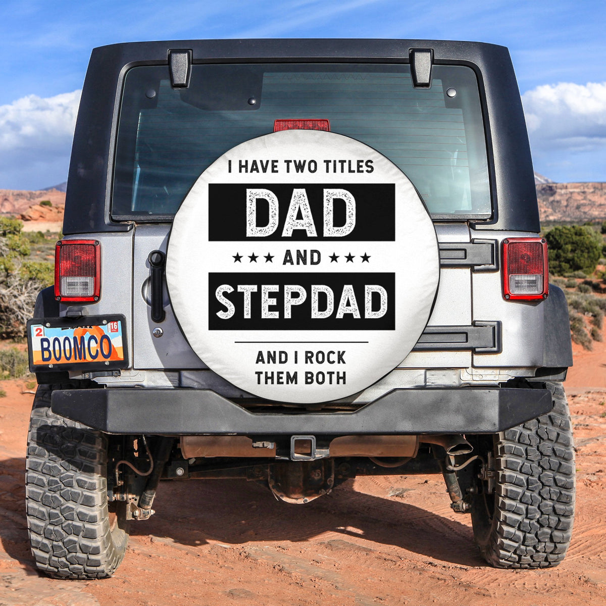 Father's Day Tire Covers - I Have Two Titles Dad And Stepdad And I Rock Them Both Spare Tire Cover NO.159 LT8 - Wonder Print Shop