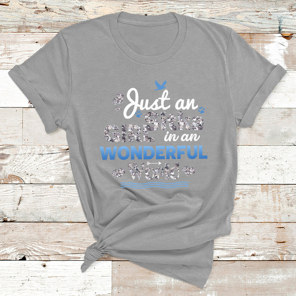 Just An Girl Sitka In An Wonderful World T Shirt - Wonder Print Shop