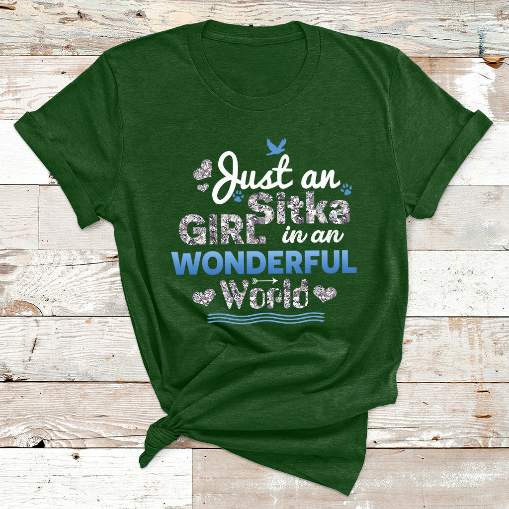 Just An Girl Sitka In An Wonderful World T Shirt - Wonder Print Shop