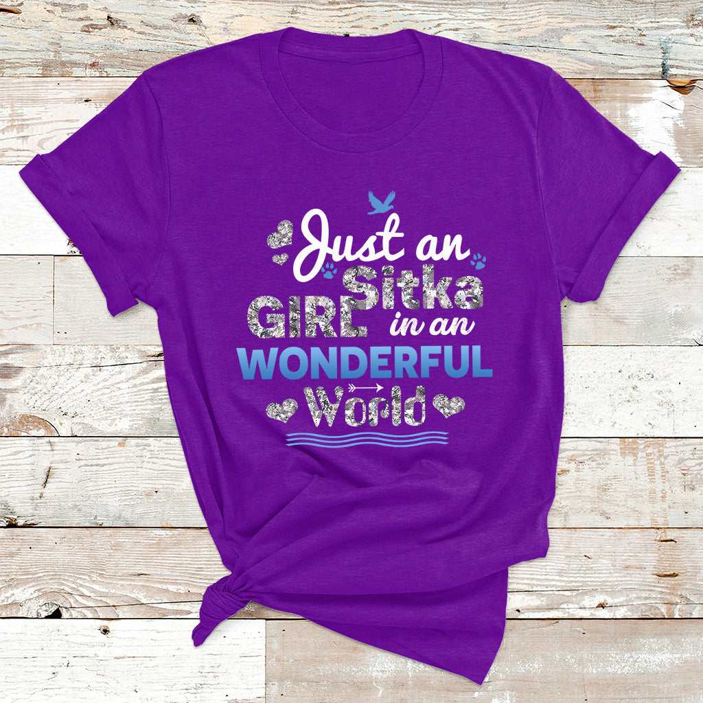 Just An Girl Sitka In An Wonderful World T Shirt - Wonder Print Shop