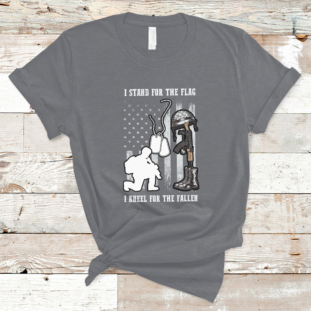 We Stand For the Flag We Kneel For The Fallen US Patriots T-Shirt - Wonder Print Shop