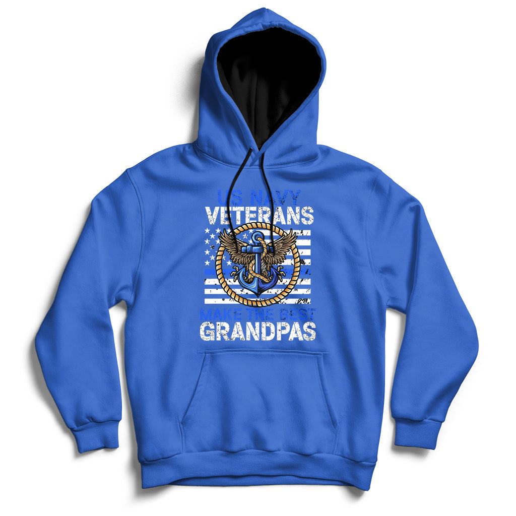 US Navy Veterans Make The Best Grandpas USA Flag Anchor Hoodie - Wonder Print Shop