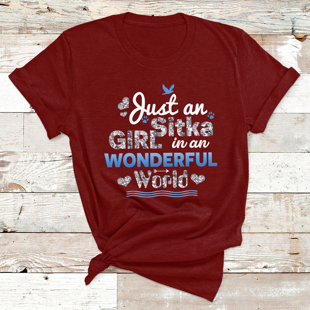 Just An Girl Sitka In An Wonderful World T Shirt - Wonder Print Shop