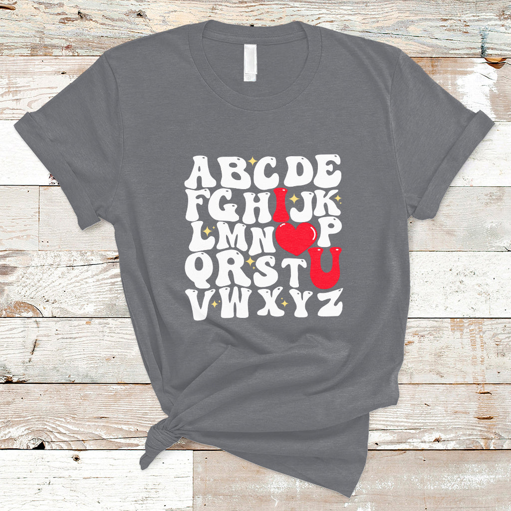 Alphabet Abc I Love You Valentines Day Heart Gifts T Shirt - Wonder Print Shop