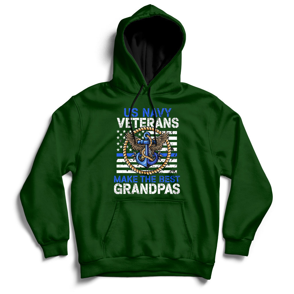 US Navy Veterans Make The Best Grandpas USA Flag Anchor Hoodie - Wonder Print Shop