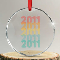 15th Birthday Crystal Glass Ornament Vintage 2011 Retro 15 Years Old Birthday