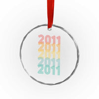 15th Birthday Crystal Glass Ornament Vintage 2011 Retro 15 Years Old Birthday