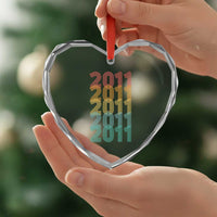 15th Birthday Heart Crystal Glass Ornament Vintage 2011 Retro 15 Years Old Birthday