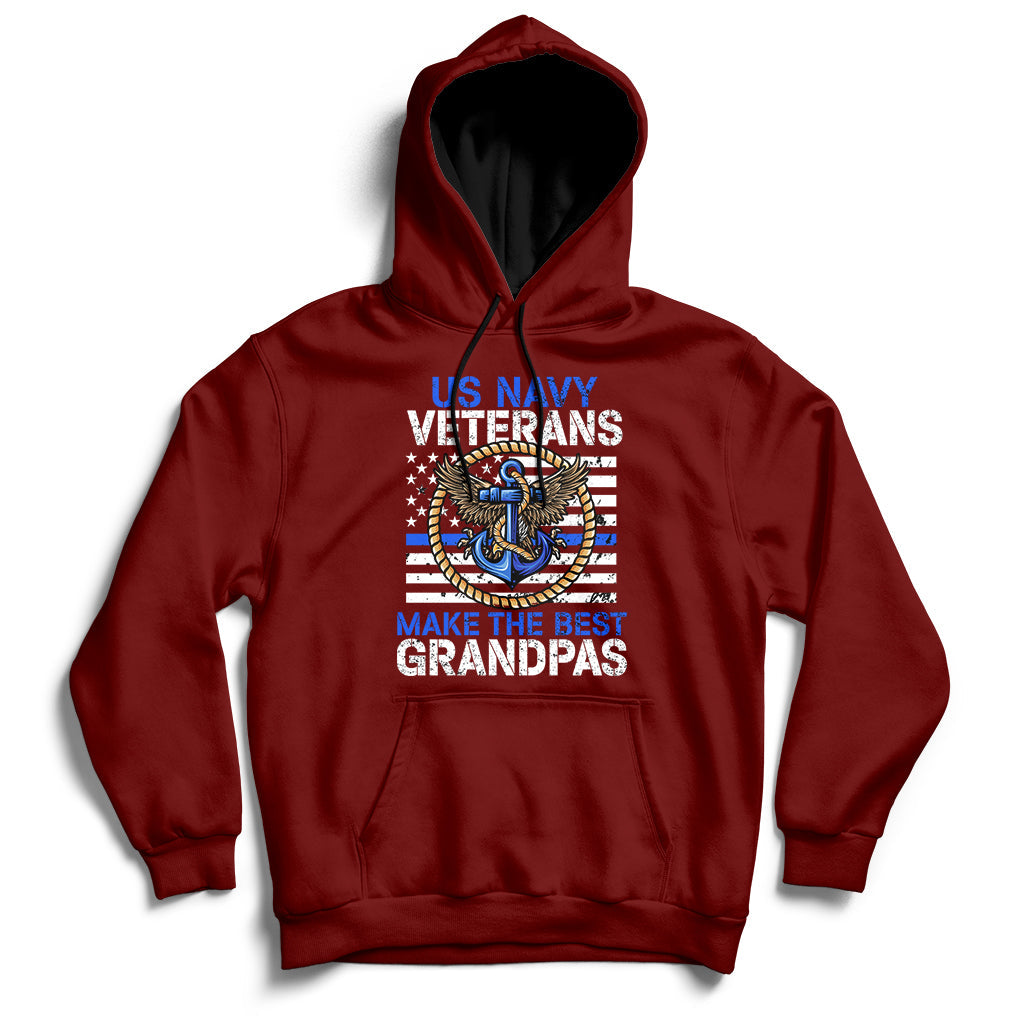 US Navy Veterans Make The Best Grandpas USA Flag Anchor Hoodie - Wonder Print Shop