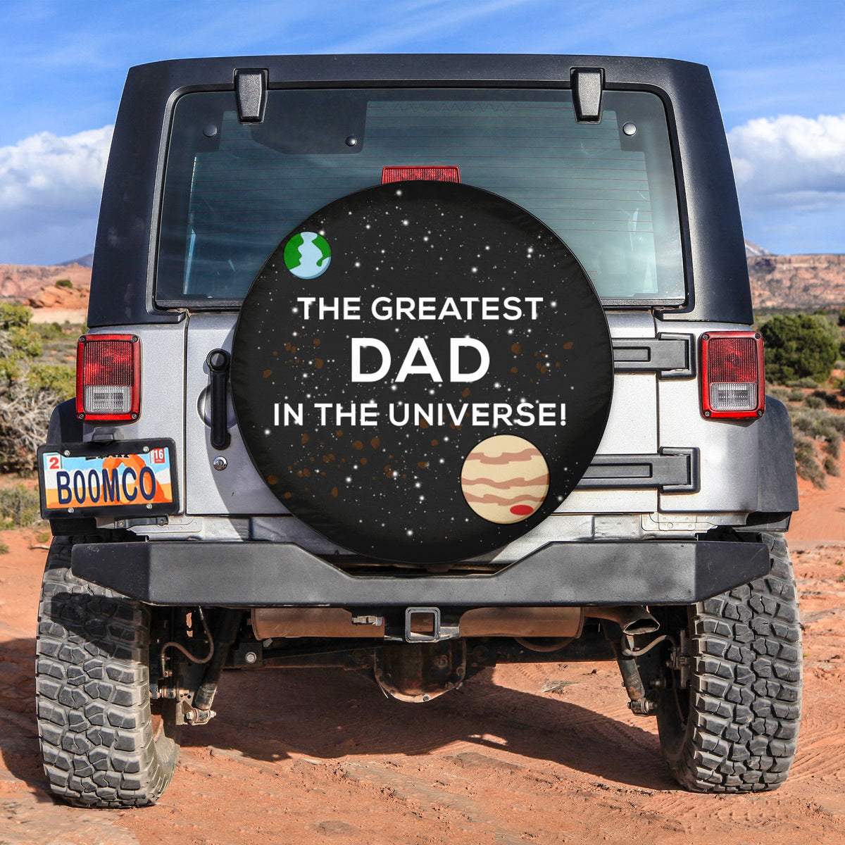 Father's Day Tire Covers - The Greatest Dad In The Universe Spare Tire Cover NO.160 LT8 - Wonder Print Shop