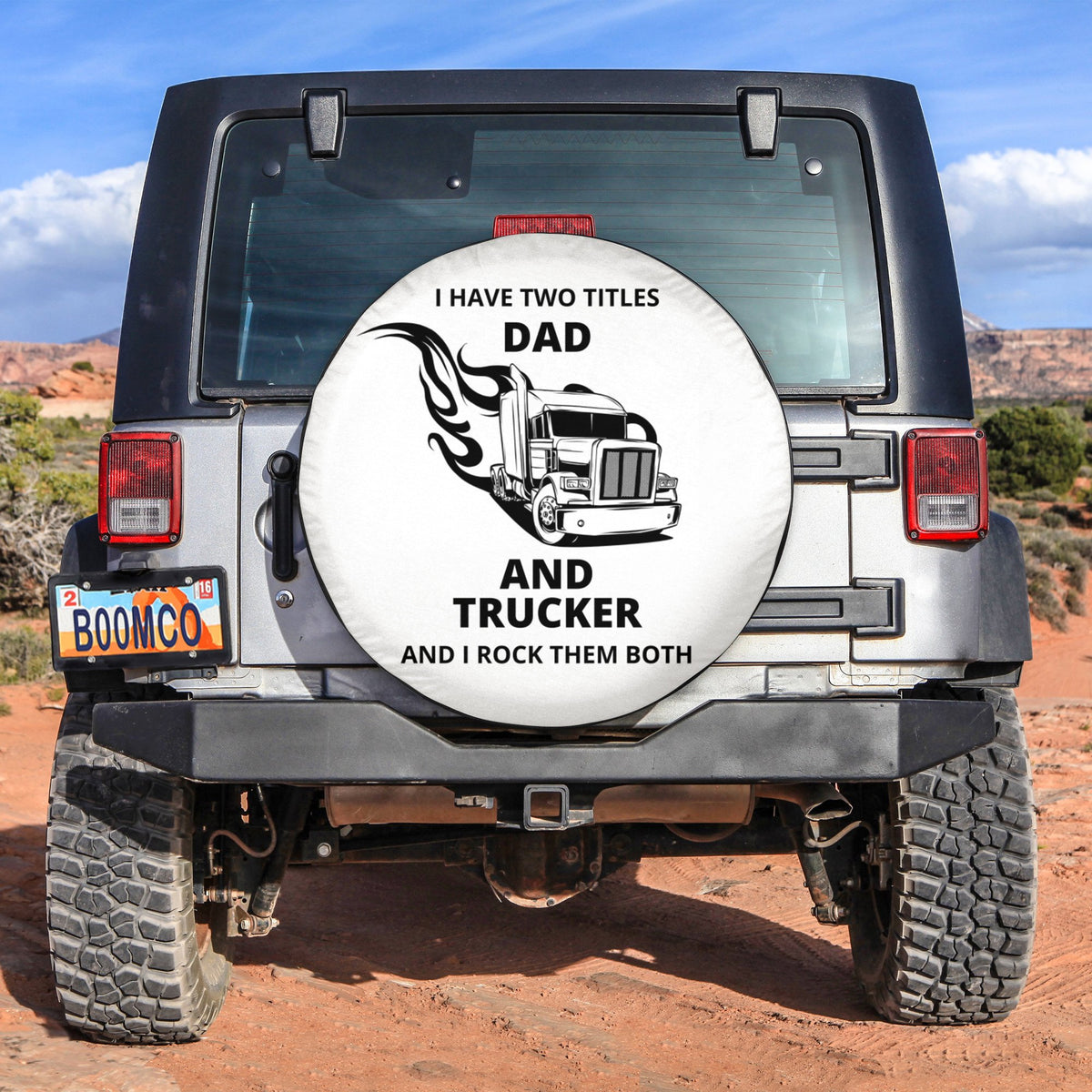 Father's Day Tire Covers - I Have Two Titles Dad And Trucker And I Rock Them Both Spare Tire Cover NO.161 LT8 - Wonder Print Shop