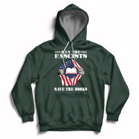 Ban The Fascists Save The Books Funny Banned Book Lovers Bookworm American Flag Hoodie - Wonder Print Shop