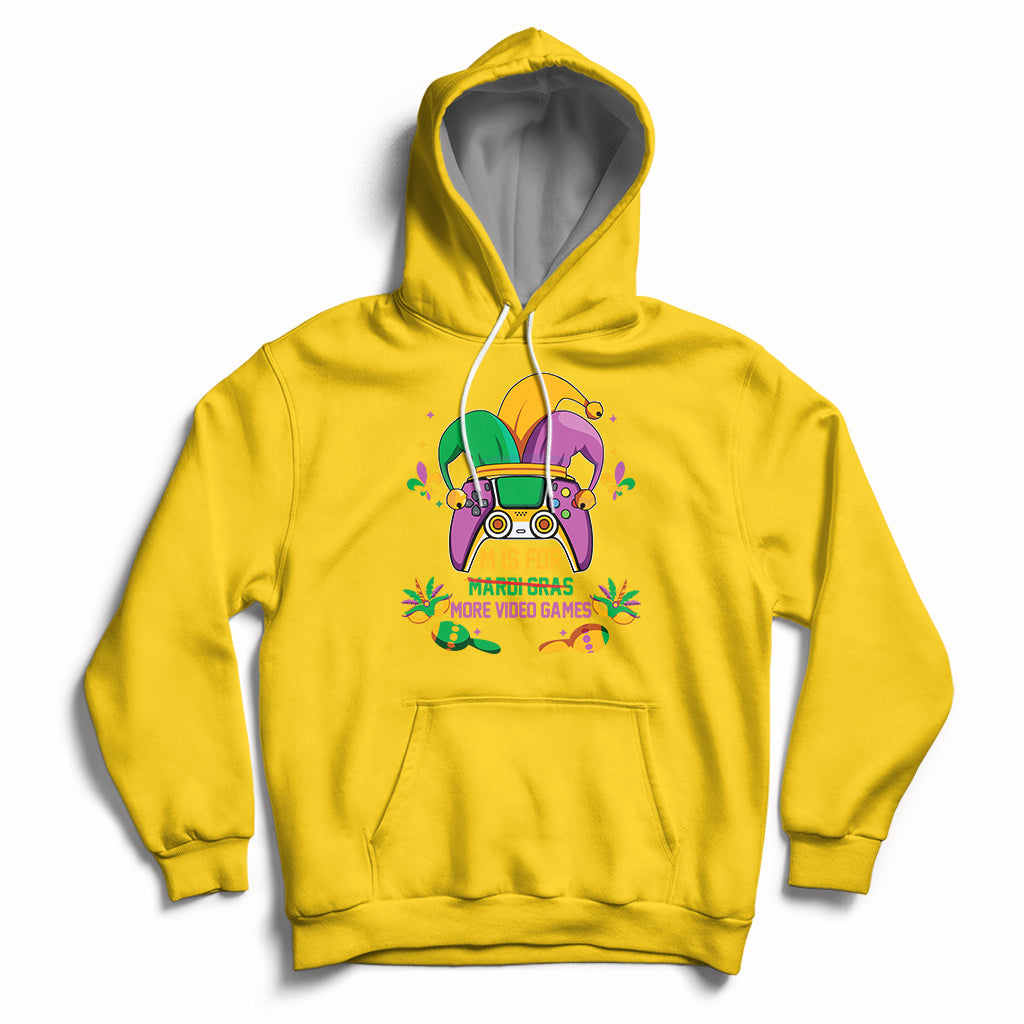 Mardi Gras Video Game Gamer Funny M Is For More Video Games Hoodie - Wonder Print Shop
