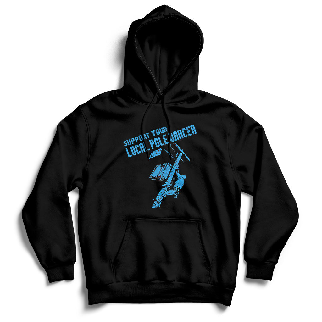 Support Your Local Pole Dancer Lineman Hoodie - Wonder Print Shop