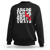 Alphabet Abc I Love You Valentines Day Heart Gifts Sweatshirt - Wonder Print Shop
