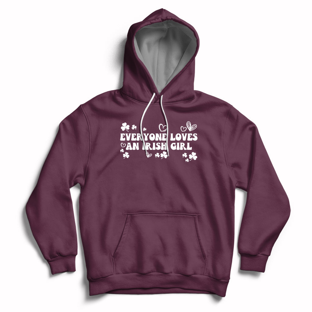Everyone Loves An Irish Girl St. Patrick's Womens Girls Hoodie - Wonder Print Shop