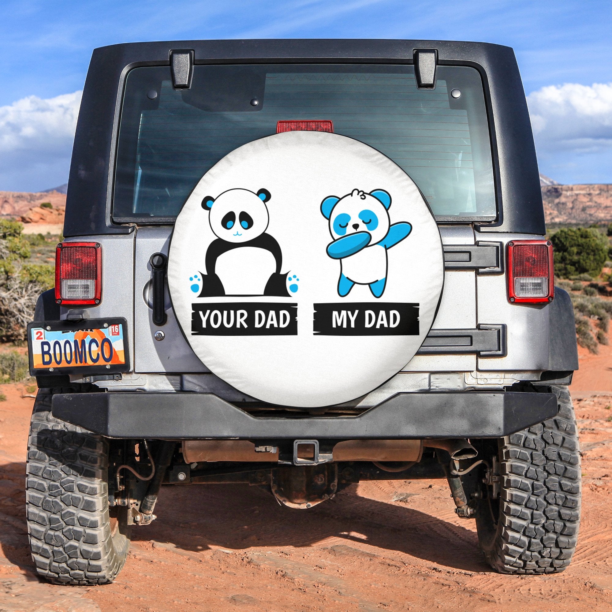 Father's Day Tire Covers - Your Dad And My Dad Spare Tire Cover Panda Dad NO.164 LT8 - Wonder Print Shop