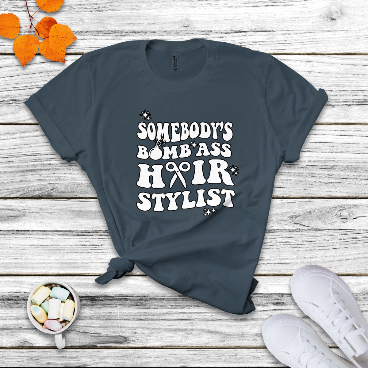 Somebody's Bomb Ass Hairstylist Groovy Funny Fine Ass Career T Shirt - Wonder Print Shop