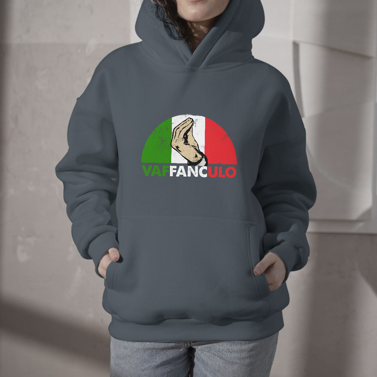 Vaffanculo Have A Great Day Funny Sarcastic Italian Saying Slang Italia Flag Italian Pride Hoodie - Wonder Print Shop