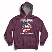 Ban The Fascists Save The Books Funny Banned Book Lovers Bookworm American Flag Hoodie - Wonder Print Shop