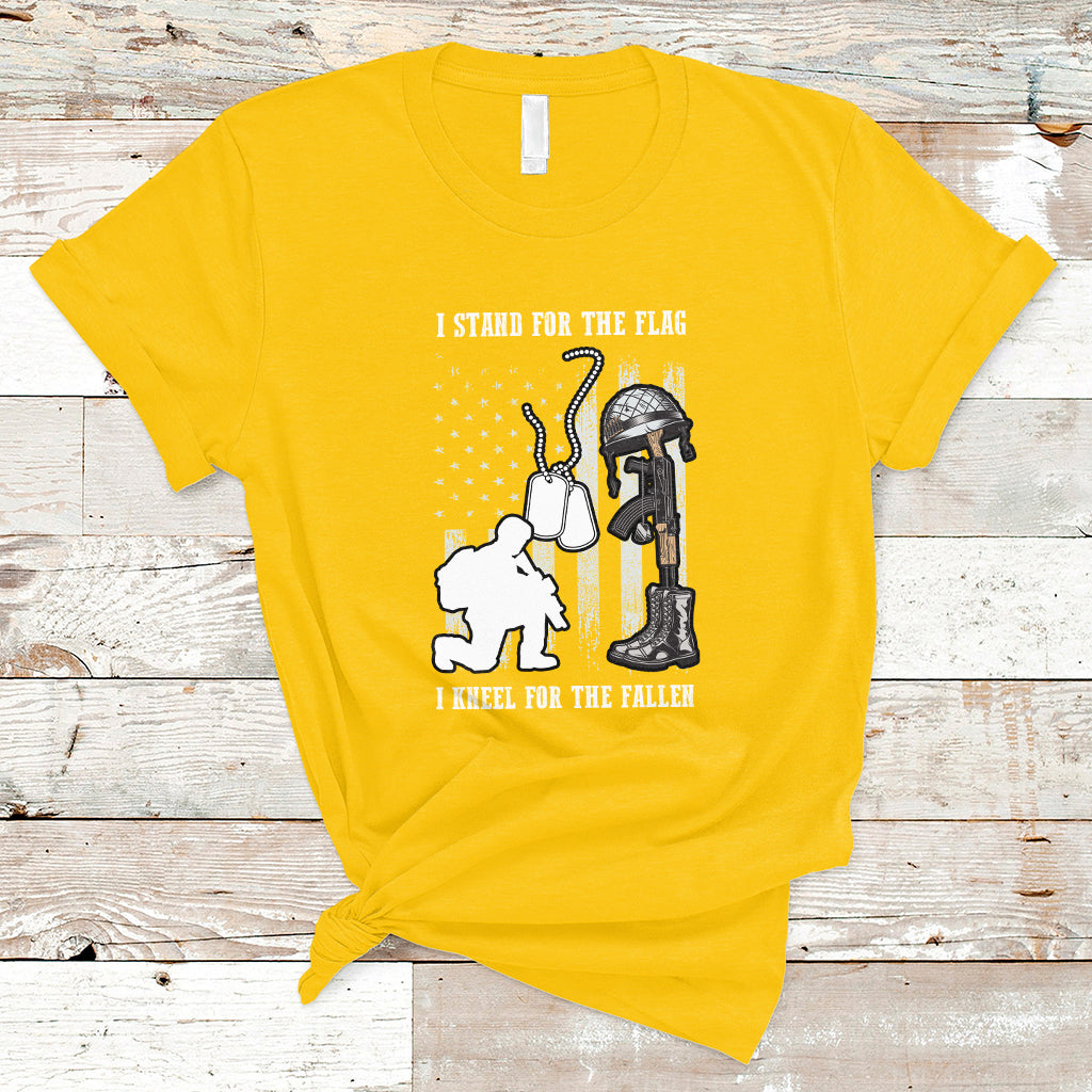 We Stand For the Flag We Kneel For The Fallen US Patriots T-Shirt - Wonder Print Shop