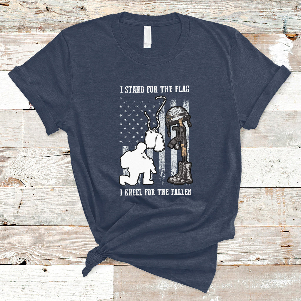 We Stand For the Flag We Kneel For The Fallen US Patriots T-Shirt - Wonder Print Shop