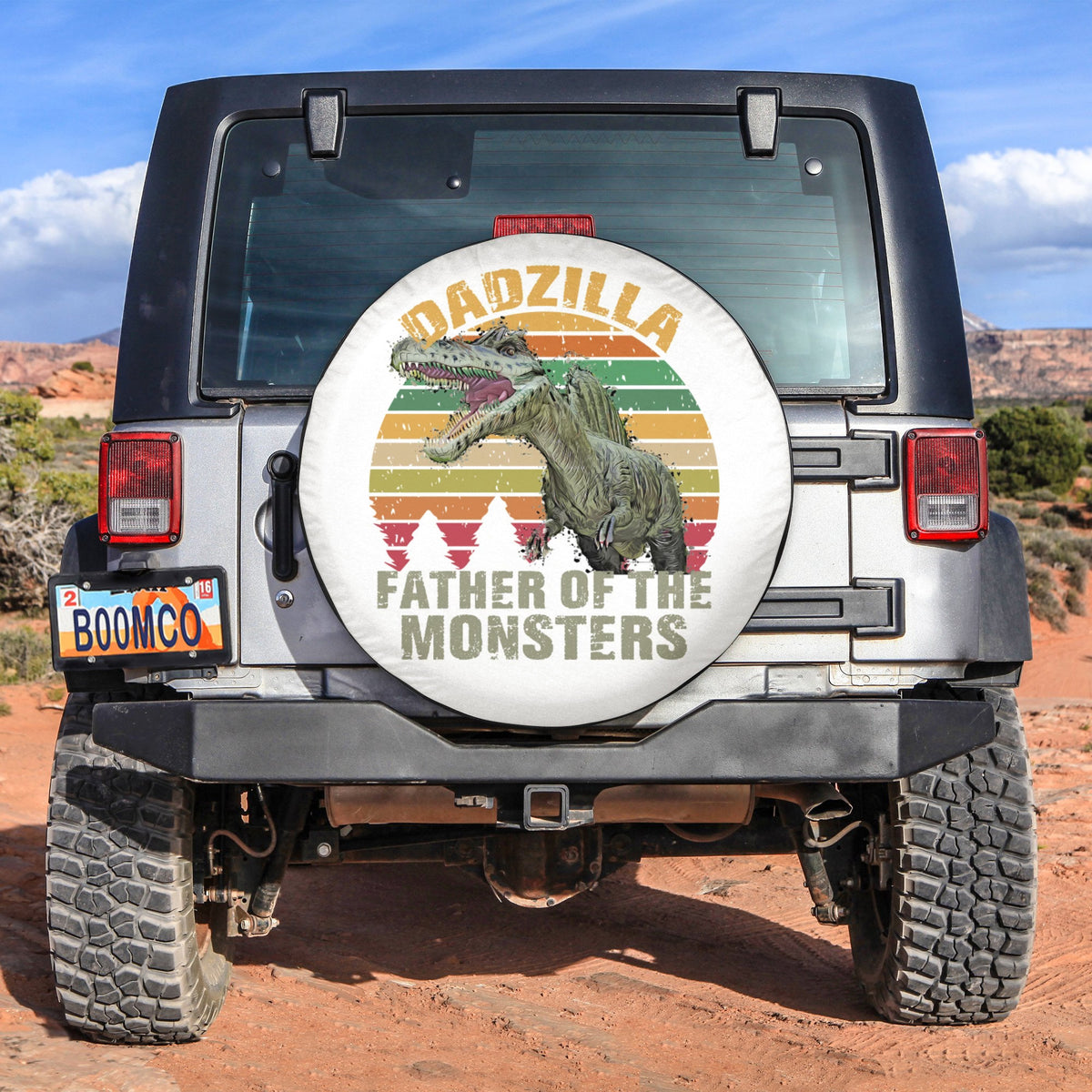 Father's Day Tire Covers - Dadzilla Father Of Monsters Spare Tire Cover NO.169 LT8 - Wonder Print Shop