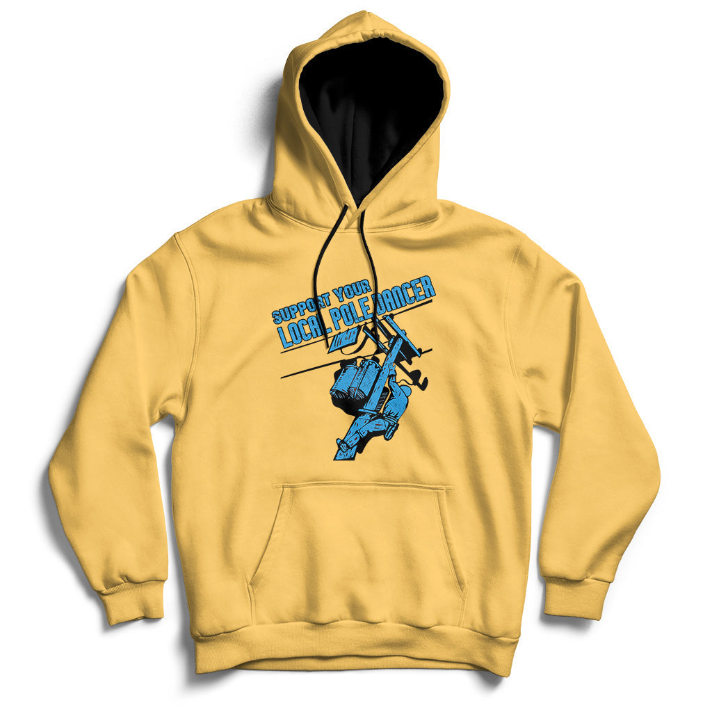 Support Your Local Pole Dancer Lineman Hoodie - Wonder Print Shop